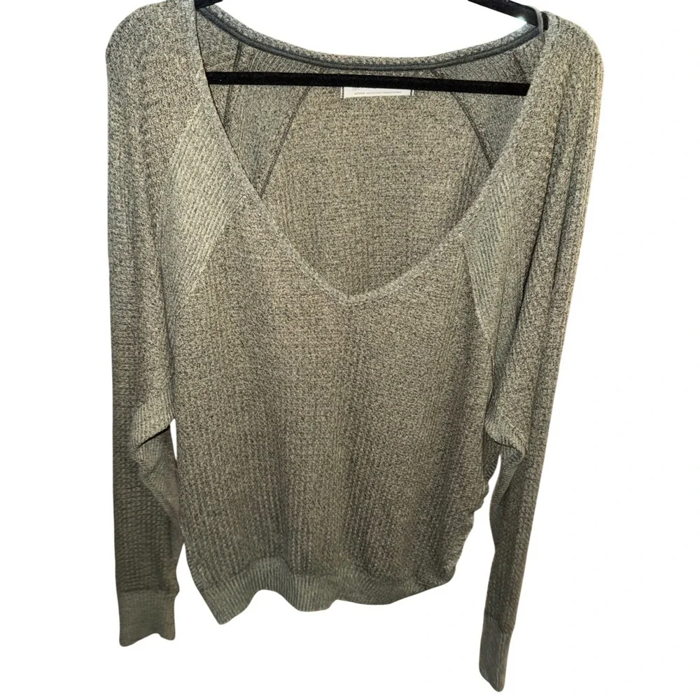 Free people We The Free Santa‎ Clara Waffle Knit V Neck Long Sleeve Oversized